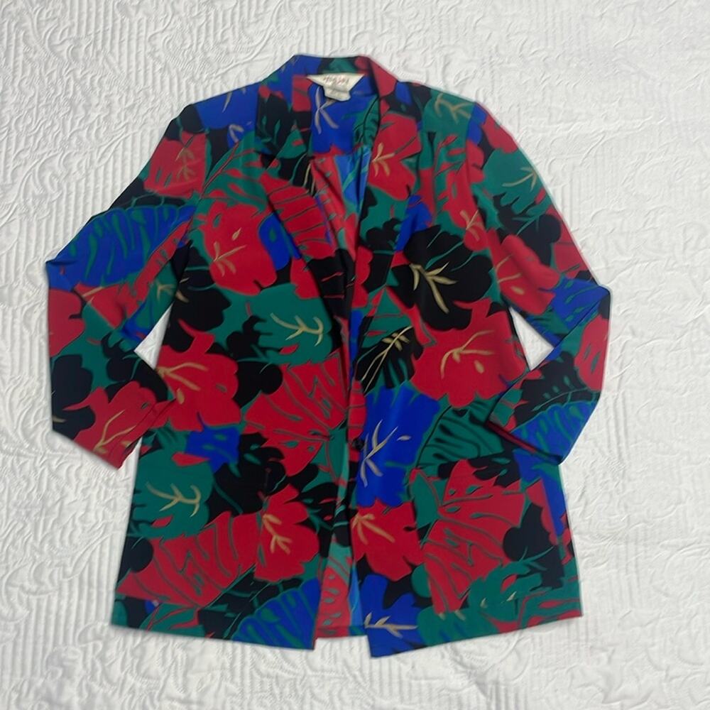 Vintage Bright Floral Blazer Size 8